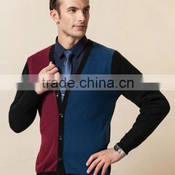 2015 100% cashmere knitted sweater cardigan man