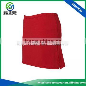 Polyester/Spandex blended red color ladies performance golf skirt