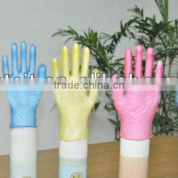 disposable colored gloves/powder free vinyl gloves /vinyl medical glove