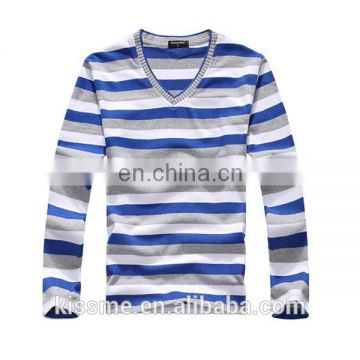 100%cotton stripe long sleeve t shirt