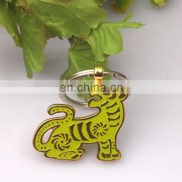 Promotion tiger shape zinc alloy keychain, key ring