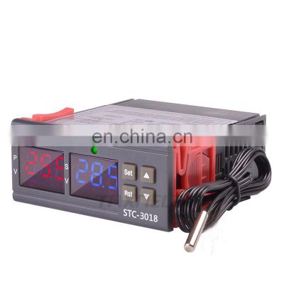 Dual Digital Temperature Controller STC-3018 12V 24V 110-220V Celsius & Fahrenheit Thermoregulator Thermostat Switch