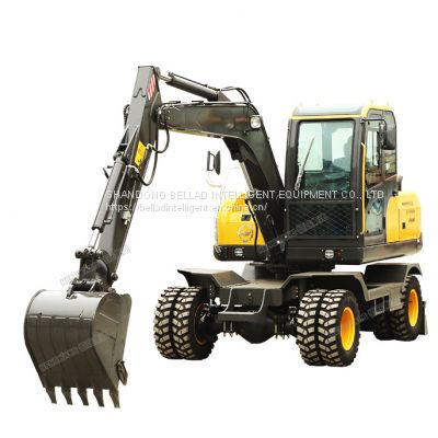 Low maintenance cost rubber tire excavator on wheels for sale