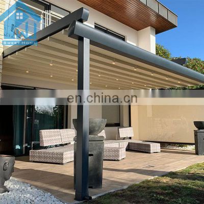 High Quality Motorized Folding Garden Pvc Electric Outdoor Retractable Roof Pergola