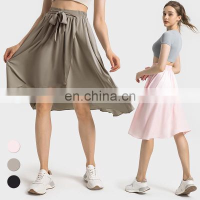 Quick Dry Clothing One Piece Skirt Custom High Waist Premium Anti-blowing Water-cooled Pleated Sport Skirt Women Sportswear