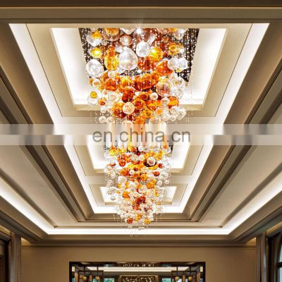 Modern indoor hall ceiling glass blown hanging lamp ball pendant light bubble ball chandelier
