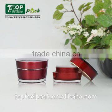30g red square acrylic cosmetic jar / luxury acrylic face cream plastic jar