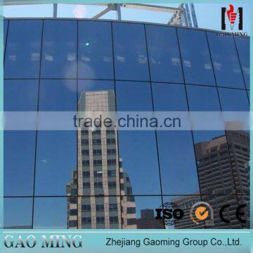 Hidden Frame Glass Curtain Wall with Low-E Double Glazing Glass for sale