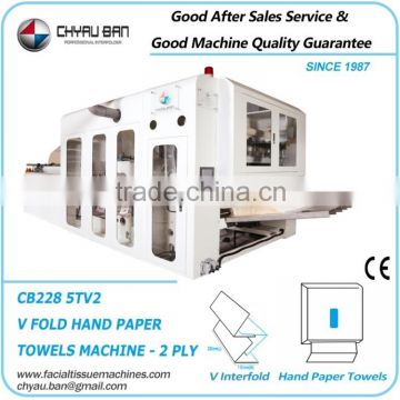 Gluing Printing Laminate V Fold Towel Paper Machine
