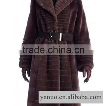 PV fleece women winter long overcoat,women jacket