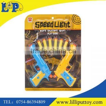 Shooting toy pistol with luminous colorful bullets 2 color mix