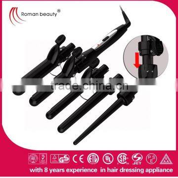 Interchangeable barrel hair curler, Titanium hair curler