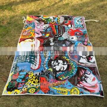 Picnic mat made by Waterproof Woven Fabric with Full colors LOGO printing