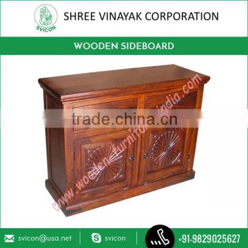 Sheesham Wood High Grade Sideboard with Carved Designs for Elegant Look