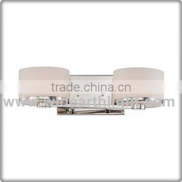 Hotel Supplier 2 Light Bathroom Hotel Lamp UL With Glass Shade In Chrome Finish W40341