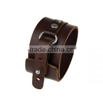 Customized popular genuine leather mens bracelets