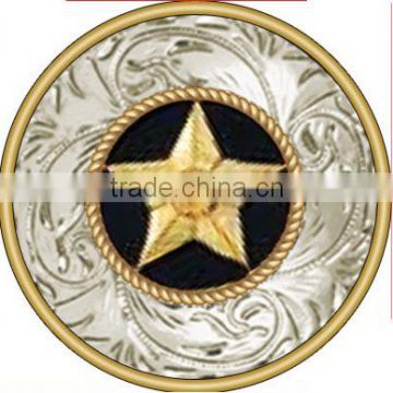 Silver gold Star Conchos for belt and hat