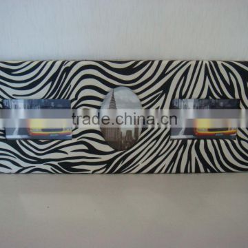 Zebra texture photo frames of different shapes