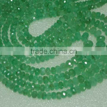 Natural Columbian Emerald Faceted Rondell 4 strand Necklace