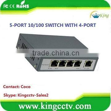 2014 new 5-PORT 10/100 SWITCH WITH 4-PORT POE poe3104P