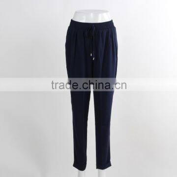 F5S30043 Casual Dark Blue Women Slacks