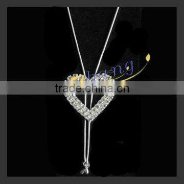 fashion rhinestone heart shaped necklace