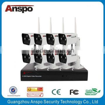 Anspo hot sale cctv security recording system ip68 outdoor camera 8ch wifi nvr kit