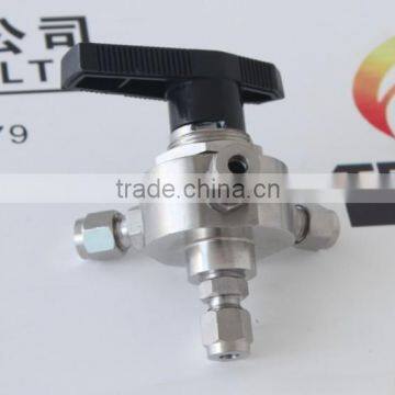 TF-LOK stainless steel 4-way tube end Ball Valve