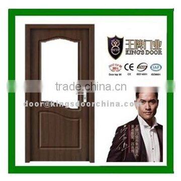 Glass insert pvc wooden bedroom doors