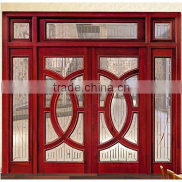 Hot sale solid wood frame sliding glass door