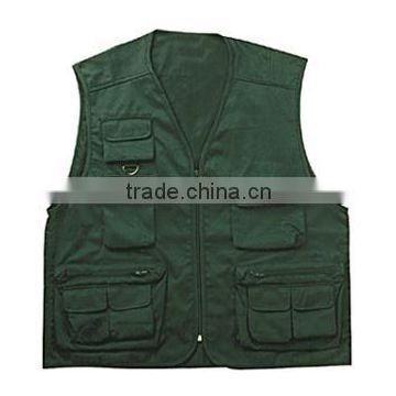 green high quality fishing vest with more pocket