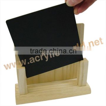 wooden menu holder/wooden menu holder with chalkboard/wooden menu sign board