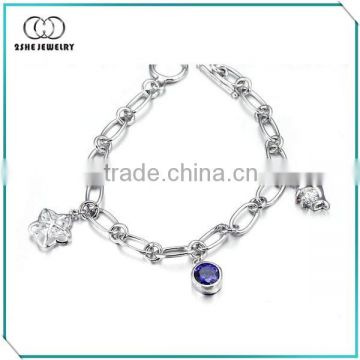 High Quality 925 sterling silver charm bracelet