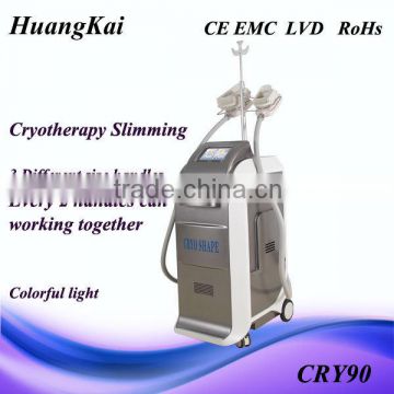vertical Best Service Cryotherapy slimming machine with 3 cryo handles