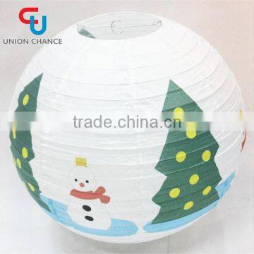 Globe printed home decorative paper lantern for Christmas