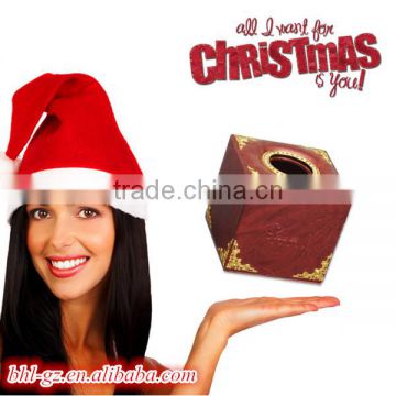 2014 new product Christmas decorative faux leather square tissue box M-3A-1(PW-13),China Hotel article supplier