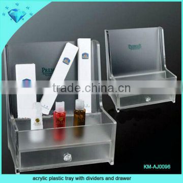 acrylic plastic tray with dividers and drawer