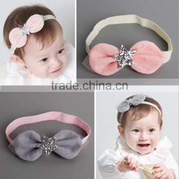 2016 Wholesale new colorful baby or gir's bow headband with star,have many color to choose