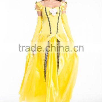 Adult Belle Princess Cosplay Costume Beauty and The Beast Halloween costume Party dress