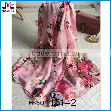 High quality pure silk lady's fashion summer scarf