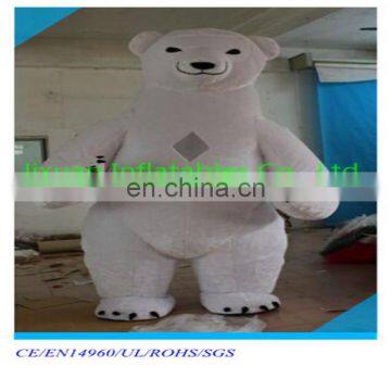 Inflatable plush polar bear static for christmas decoration