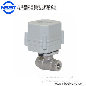 DN10 3/8inch Stainless Steel 2way motorized ball valve Indicator No Manual