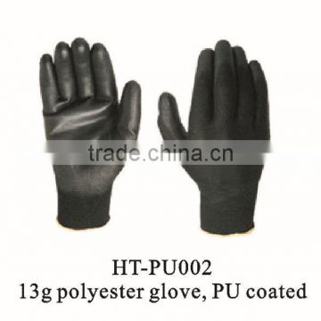 low price black PU coated gloves/safety gloves for sale