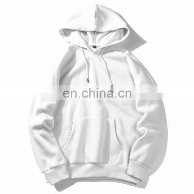 Custom logo 280gsm high quality  100% Polyester plain white pullover sweatshirts oversized blank hoodies for men/