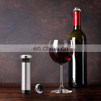 SS Custom Leakproof Pump Reusable Sealer Silicone Vacuum Cork Wine Bottle Stopper