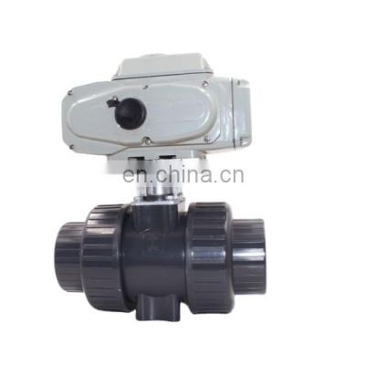 220V 12V 24V UPVC CTB-005 50NM electric actuated pvc ball valve