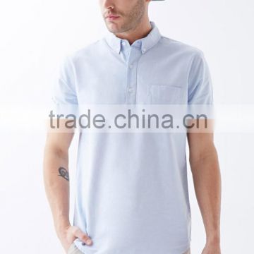 Mens Compression Shirt Sports Cotton Buttons Polo Pocket Shirt