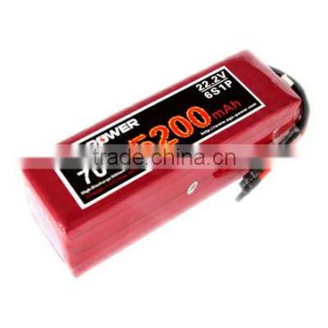 RC helicopter lipo battery 5200mah 6s 12S for sab, helidirect, high C rate RC LiPo battery Pack