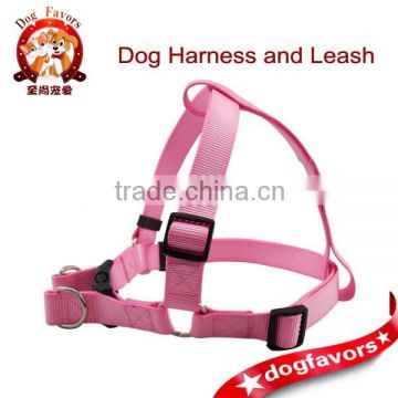 Solid Pink Nylon Webbing Dog Harnesses for Smart Pet, Good Sewing Hand Made