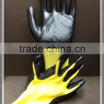 13G nylon glove with Super Quality Nitrile plam dipped Nylon Working Glove/Safety glove